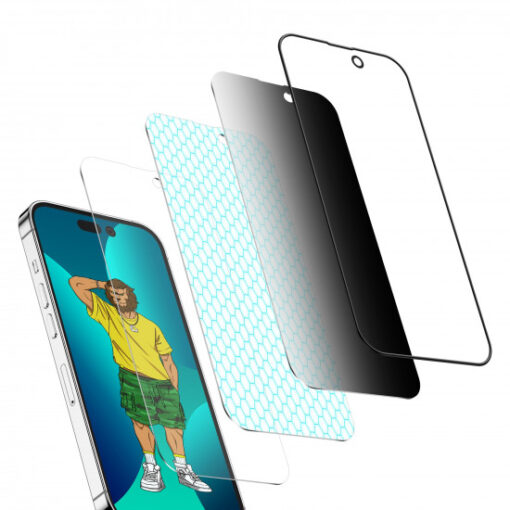 محافظ صفحه نمایش Green Lion مدل 3D Silicone Privacy Glass مناسب IPhone 14 pro